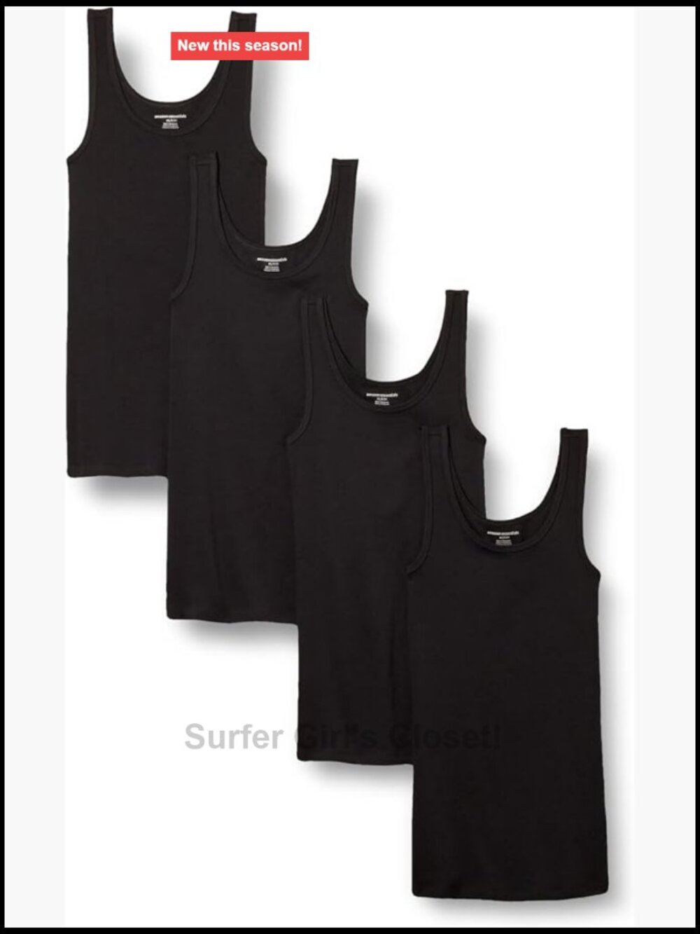 4 Pack Women's Slim-Fit Cotton Modal Rib Tank Tops
